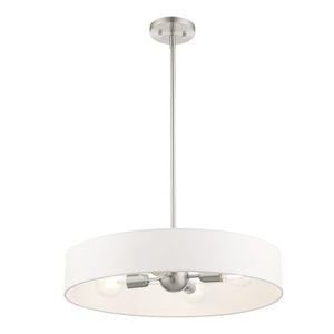 Livex lighting 4 light drum chandelier in nickel